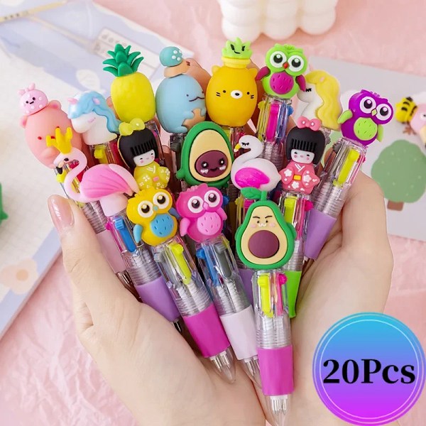 Sarjakuva kuulakärki kynä värilliset kynät kirjoitukseen Kawaii Kawai paperi söpöt kynät