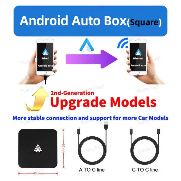Mini Android Auto Carplay Trådløs Adapter AI Box Bil OEM Kablet Android Auto To Wireless USB Dongle