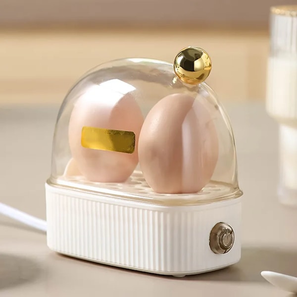 220V El Ägg Panna Poacher Automatisk Strömav Mini Frukost Maskin Ägg kokare 2 Ägg Bärbar Mat Steamer