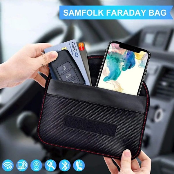 Signaali esto Faraday kotelo autolle avain kännykkä puhelin auto avaimet kaukosäädin suojaus laukku säteilynesto signaali suojaus pussi