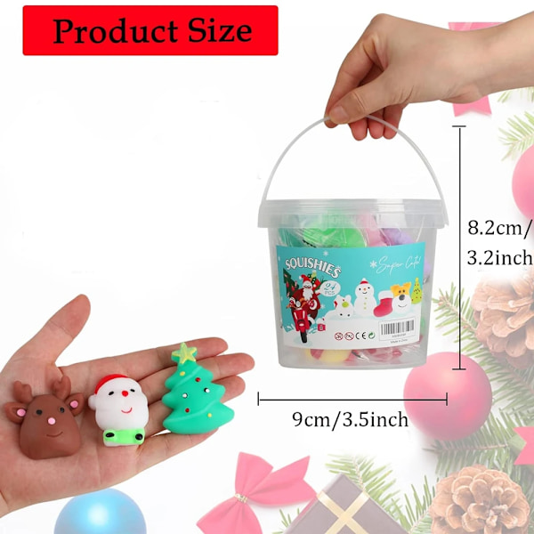 Jul 24 biter for barn voksen nissen Claus Snømann Squishy Fidget Leker
