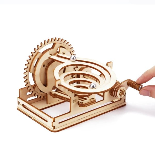 3D trä pussel mekaniskt kit stam vetenskap fysik leksak labyrint boll montage modell byggnad