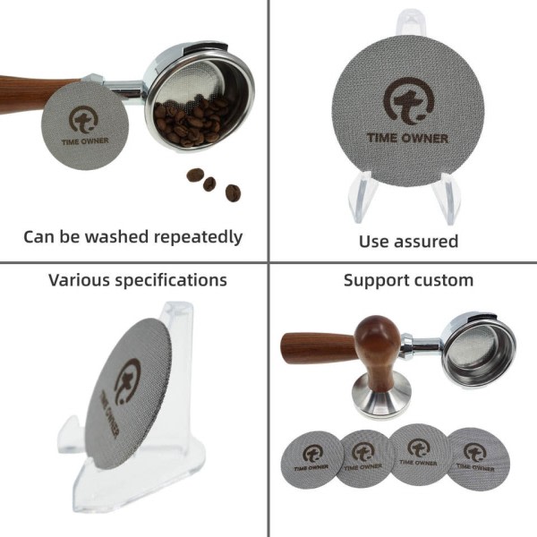 Uudelleenkäytettävä Kahvi Suodatin Seula Lämmönkestävä Mesh Screen Portafilter Barista Kahvinkeitto Puck Screen