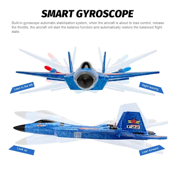 F22 Raptor RC Plane 2,4G 2CH Fjernkontroll Kontroll Flying Glider Med LED Lights EPP Foam Fly Leker For Barn