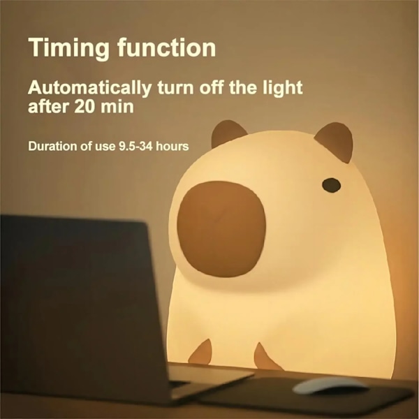 3D Lampe Sød Anime Silicone Nat Lys Touch Control USB Genopladelig Timing Dæmpning Søvn Nat Lampe