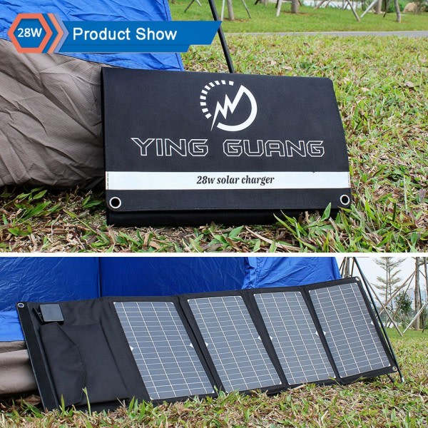 Bärbar Solar Panel Laddare Dubbel USB  DC Camping Fullbar Solar Panel