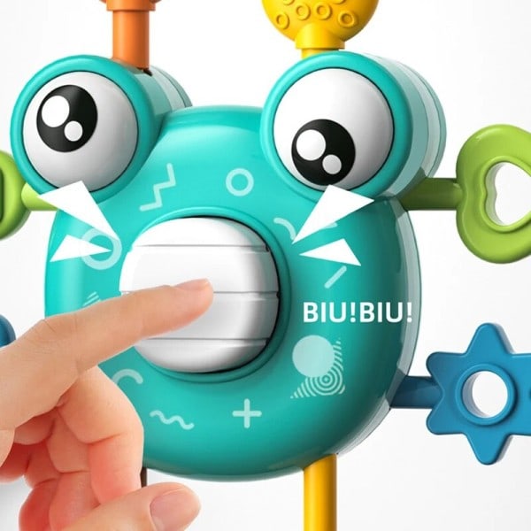 Montessori Baby Toy Crab Hand Finger Press Pull Toy Utveckling Sensory Leksaker 0-12 månader Bringningar