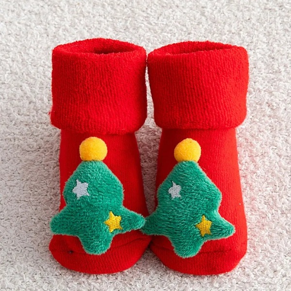 Børn børn's sokker til piger drenge skridsikre print bomuld toddler baby jule sokker
