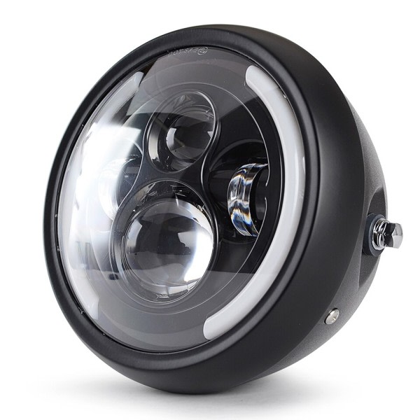 Universal Cafe Racer Rund Motorsykkel LED Hode lampe