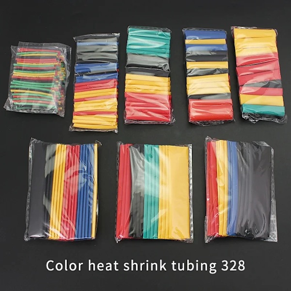 328 stykker Varme Shrinkable Tube Isolation Miljø Beskyttelse Varme Shrinkable  Elektrisk Kabel Sleeving