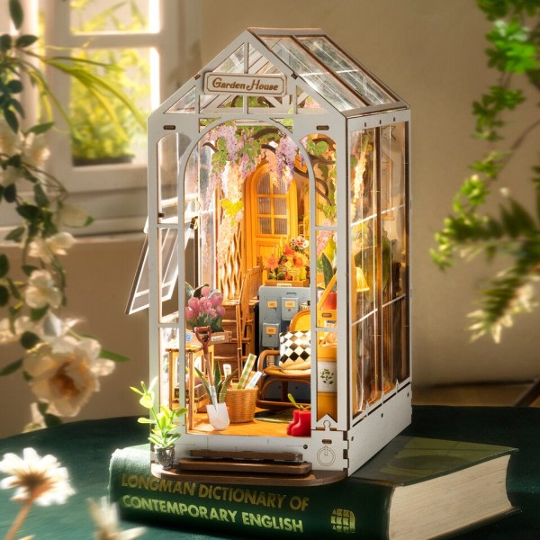 Gør det selv bog krog historier i bøger serier træ miniature hus med møbler dukke hus sæt legetøj