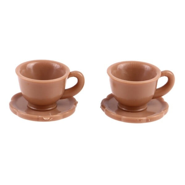 Dockskåp Mini Te Servis Tekopp Kaffe Kopp W/Tray Tallrik Kök Inredning leksak