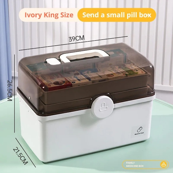 Hvid Stor Kapacitet Medicin Boks Til Hjem Medicin Opbevaring Multi Layer Klassificering Hjem Medicin Eske