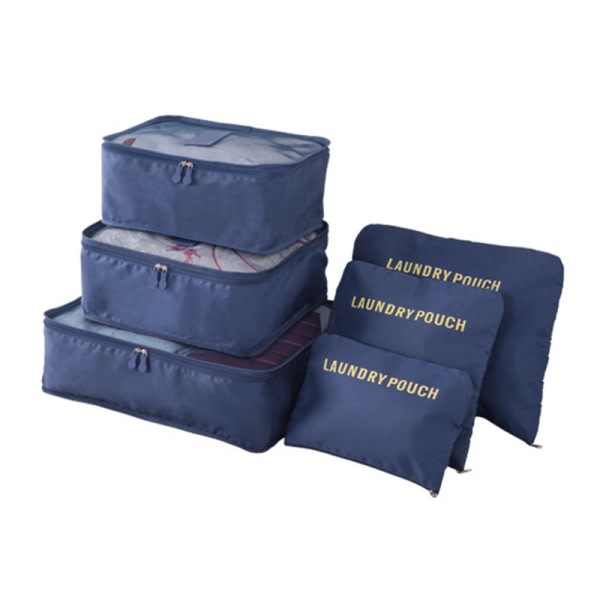 6 STK Reisearrangør Oppbevaring veske sett for klær ryddig garderobe koffert veske reisearrangør bag veske
