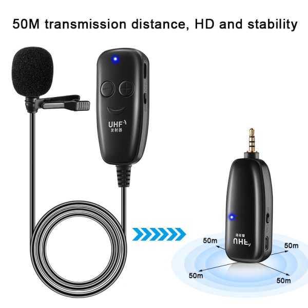 Lavalier Lapel Langaton mikrofoni Real Time Tallennus Vlog Mic Youtube Live haastattelu