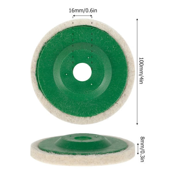 10 stykker Ull Polering Hjul Buffing Pads Vinkel Sliper Hjul Filt Polering Pad Skive Tilbehør For Metal Marmor Glass Keramikk
