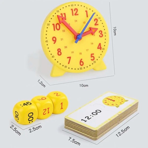 Barn Montessori Klokke Pedagogisk Leker Time Minutt Sekund Kognisjon Matching Puslespill Leker