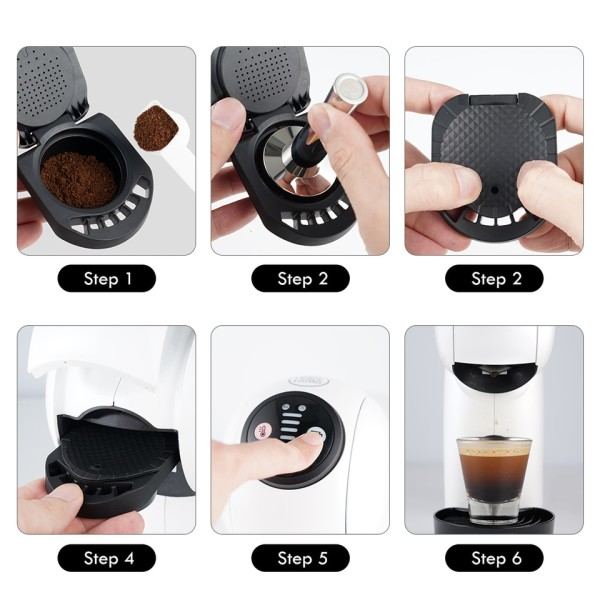 Påfyllningsbar adapter för Dolce Gusto kaffe kapsel Nescafe  Återanvändbar kapsel
