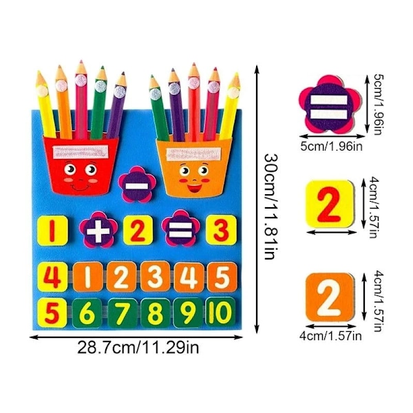 11,8*11.3 I Kid Montessori Blyert Form Leksaker Filt Finger Siffror Matematik Leksaks Barn Räkna Tidigt Lärande för Småbarn