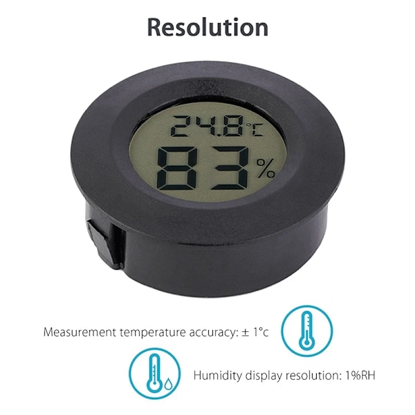 5 bitar Hygrometer Termometer Digital LCD Monitor Luftfuktighet Mätare mätare för luftfuktare avfuktare