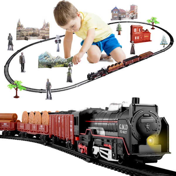 Bil jernbane baner damp lokomotiv motor diecast model pædagogisk spil dreng legetøj