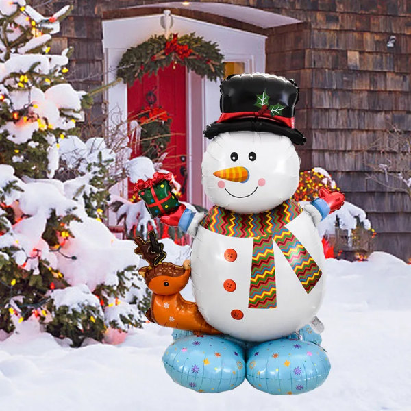 Iso joulu pysyvä ilmapallo joulupukki lumiukko joulu puu ilmapallo joulu juhla koti koristeet