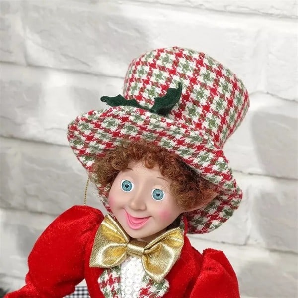 Ett par jul prydnader plysch dockor tyg handgjorda plysch elf leksak prydnader plysch tomte leksak