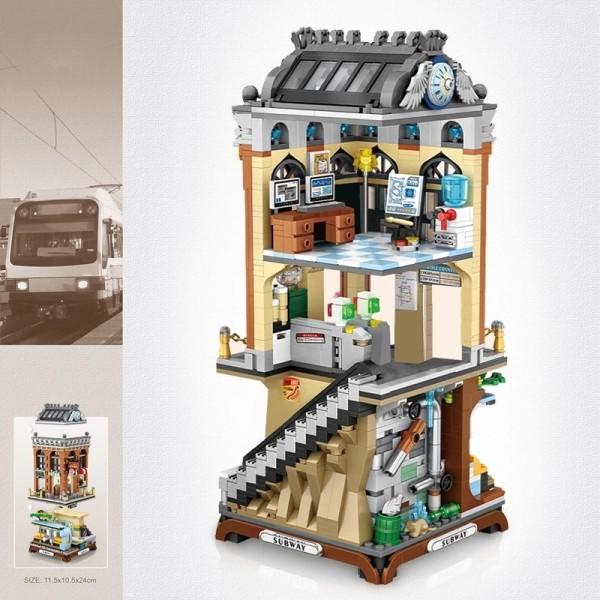 Mini Blocks City Subway Station Platform Model DIY Building Blocks European style Bricks Legetøj