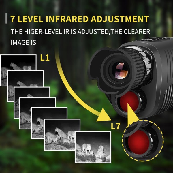 Monokulär Natt Vision Enhet 1080P HD Infraröd 5x Digital Zoom Jakt Teleskop