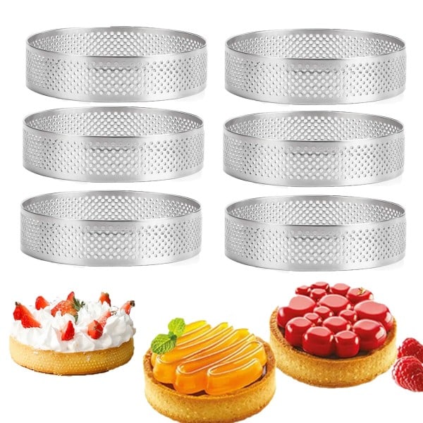 3 kpl 6 8 19 cm rei'itetty pyöreä tortti rengas ruostumaton teräs hedelmä piirakka tartlet muotti