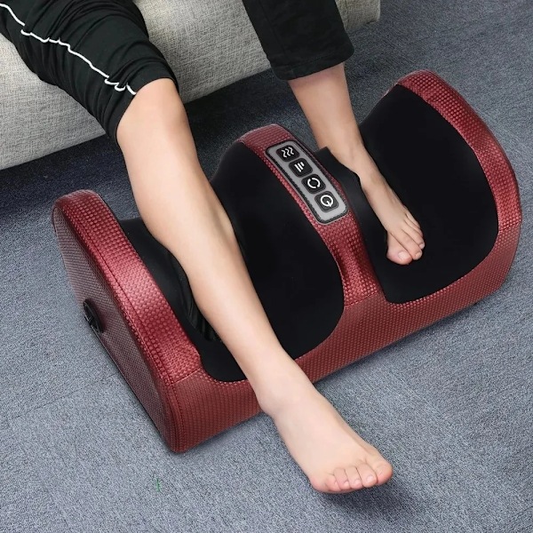 Elektrisk Fot Massager Shiatsu Knådning Djup vävnad Koppla av Uppvärmd Ruller Val Smärta Lättnad Trötthet Muskler Vibrator Maskin Hälsa