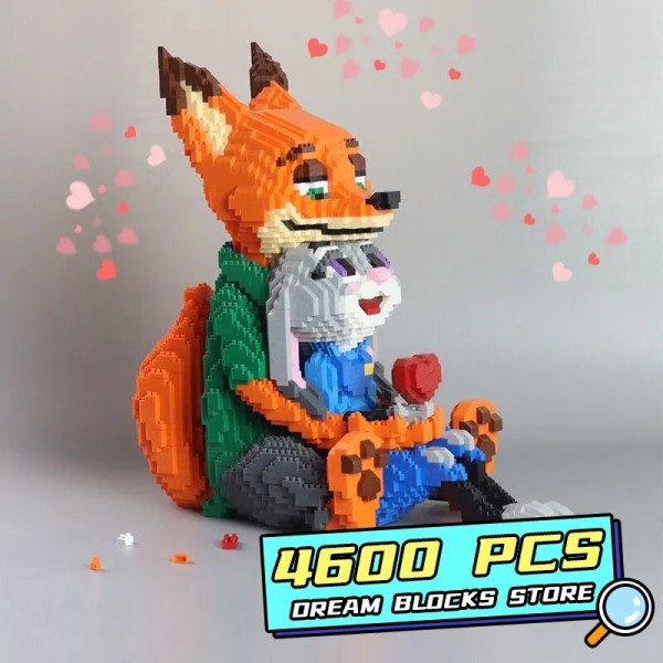 Anime Judy Nick Micro Building Blocks Tecknad film Zootropolis Diamond Bircks Modell Räv Kanin Leksaker