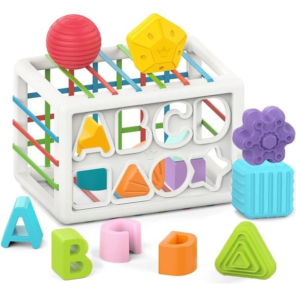 Montessori leker for 1 år baby form sortering blokk spill motorisk ferdighet taktil læring sensorisk kube pedagogiske leker