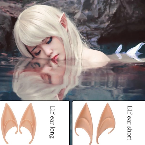 Mystisk Ängel Elf Ears Latex Ears for Fairy Cosplay Dräkt Accessoarer