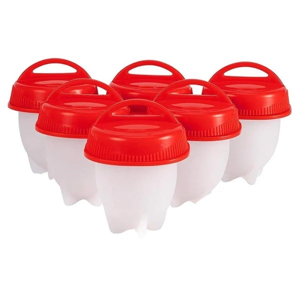 6 bitar BPA gratis silikon ägg kokare ångkokare icke-stick silikon ägg kok koppar snabb ägg poacher