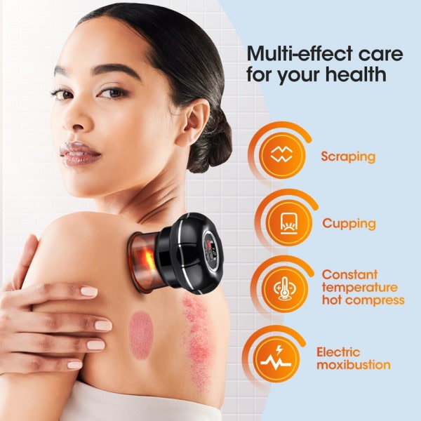 EMS Mikrostrøm Cupping Terapi Vakuum Sugekopper Set Skin Scraping Anti cellulitt Massager