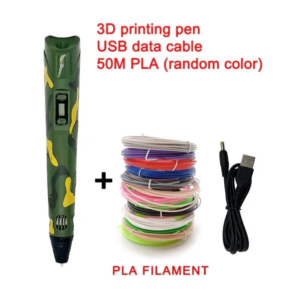 3D Penna För Barn Teckning Utskrift Penna med LCD Skärm Med Filament Leksaker för Barn Jul