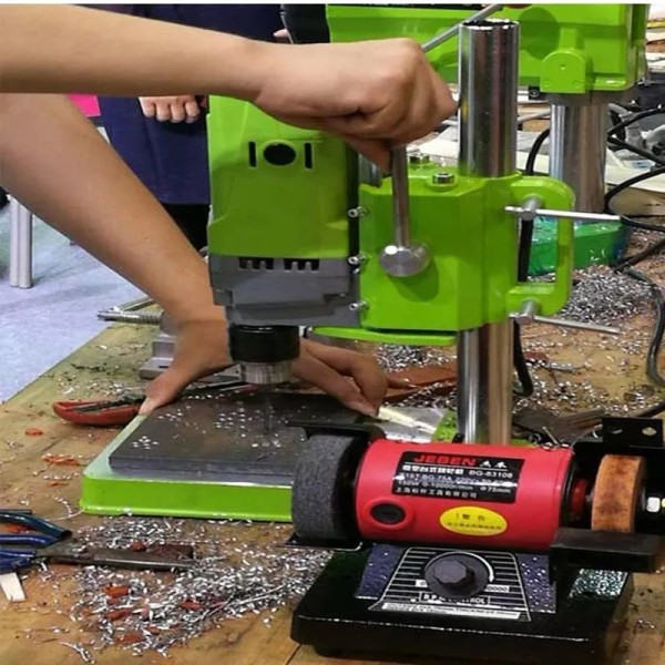 Mini benk bor benk boring maskin variabel hastighet boring chuck 1-16mm for diy tre metall elektrisk verktøy