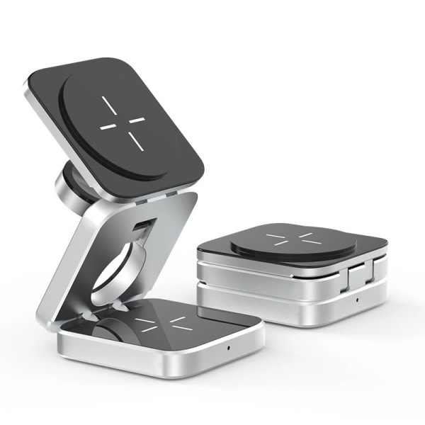 3 In 1 taitettava magneettinen langaton laturi teline iPhonelle 14, 13, 12 Pro/Max/Plus, AirPods 3/2 Station telakka