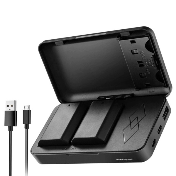 Batteri og batteri oplader etui strøm bank