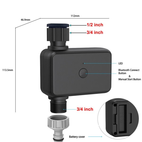 Smart Hage Vanning Timer Wifi Automatisk Drypp Vanning Kontroller Smart Vann Ventil