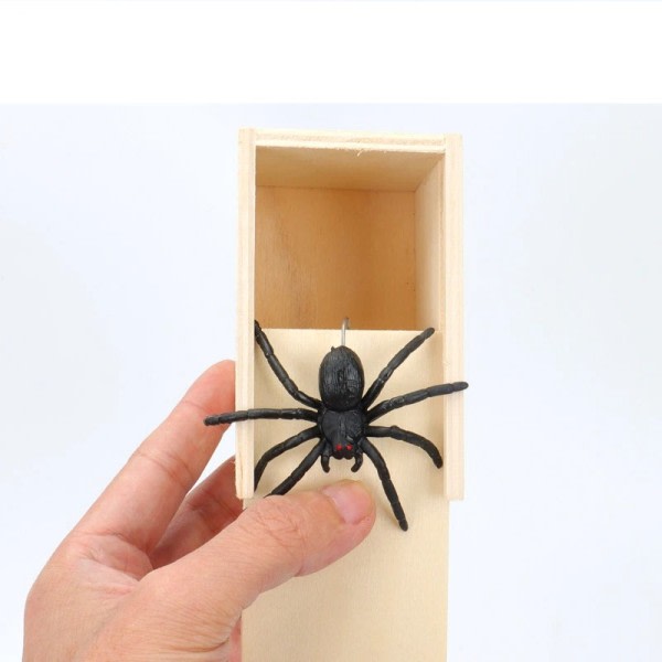 Funny Scare Box Træ Prank Ederkop Skjult i Etuiet Fremragende Kvalitet Prank-Wooden Scarebox