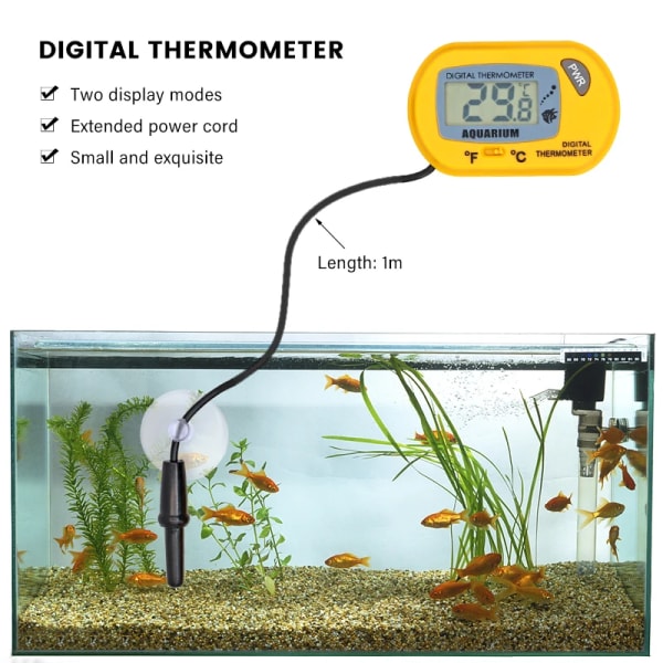 Kala tankki LCD digitaalinen akvaario lämpömittari lämpötila vesi mittari akvaario lämpö ilmaisin kala hälytin lemmikki tarvikkeet työkalu vesi