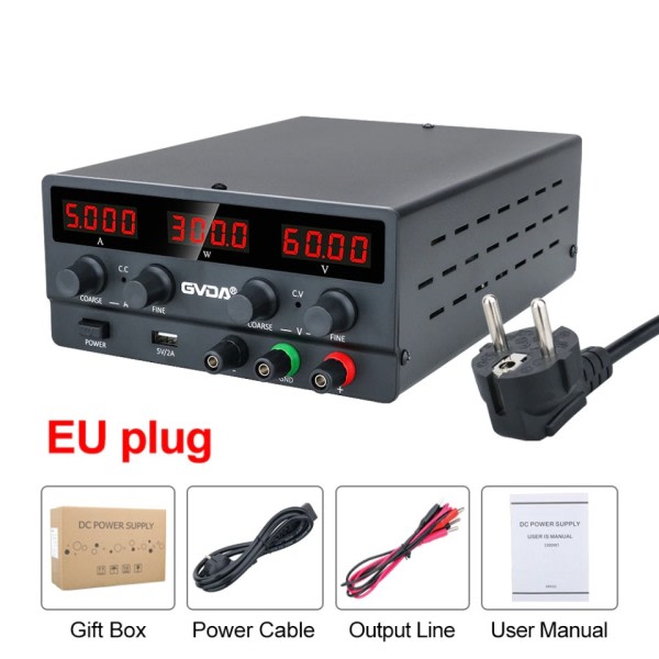 USB DC Regulert Laboratorie Strøm Forsyning Justerbar 30V 10A Spenning Regulator