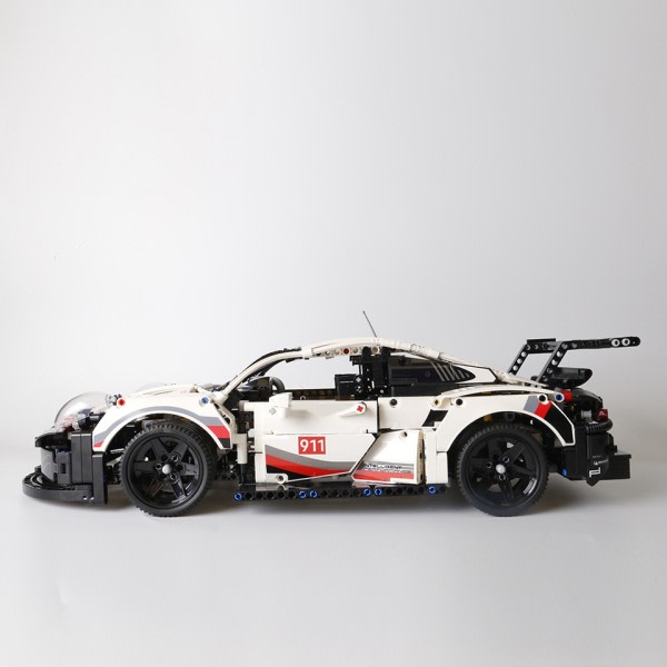 Teknisk Porscheed 911 RSR Sport Bil Modell Bygning Klosser LED Lyskast