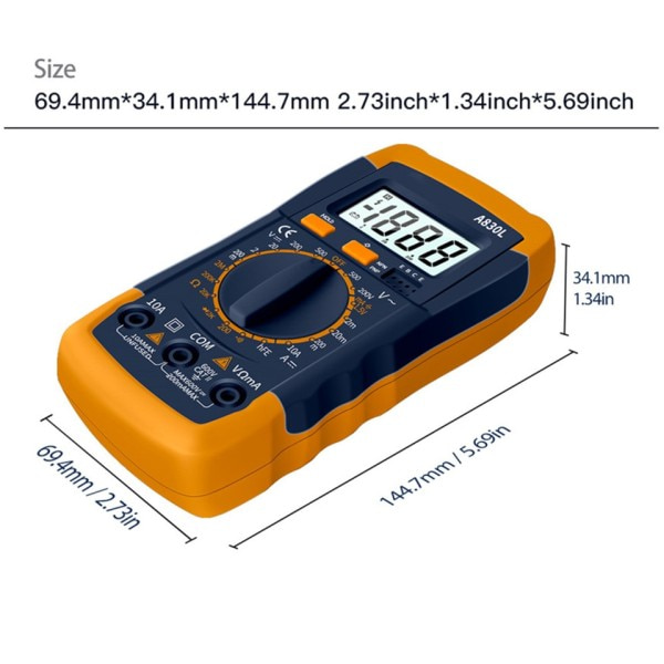 Digital Multimeter AC DC Spænding Diode Freguency Multimeter Strøm Tester