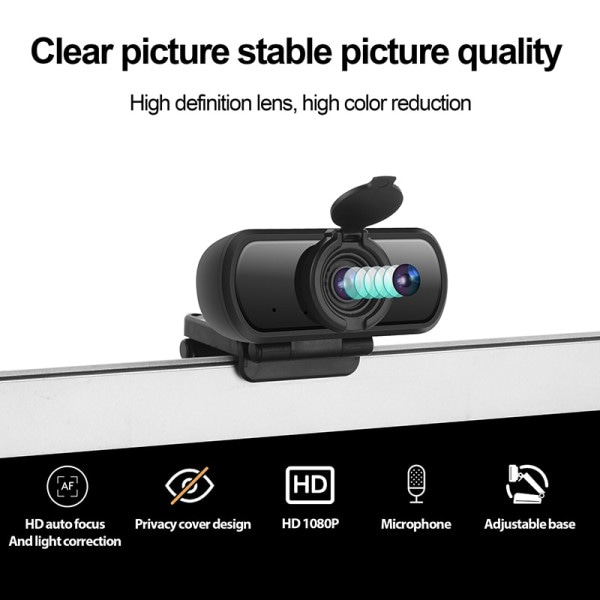 200W Pixels Fuld Hd 110° Vid vinkel kamera med mikrofon stativ