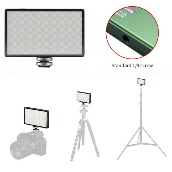 RGB LED Kamera Lys Full Farge Utgang Video Lys Kit Dimbar 2500K-8500K Tofarge Panel Lys