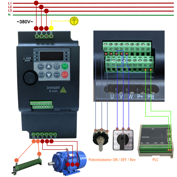Økonomisk VFD Variabel Frekvens Drev Konverter Inverter Motor Hastighed Controller