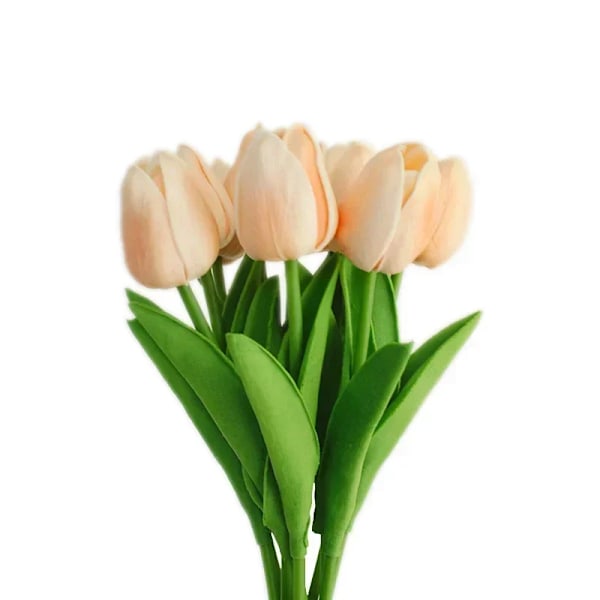 5 stykker tulipan kunstige blomster ekte touch bukett falske blomster dekorasjon